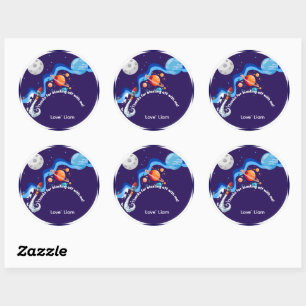 Adesivo Convite de 2º Aniversário Two the Moon Foguete Esp