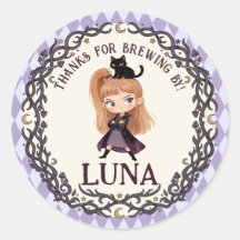 Convite de Aniversário de 1 ano da Bruxa Chibi Aqu