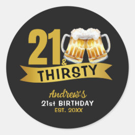 ADESIVO CONVITE DE ANIVERSÁRIO DE 21 ANOS - 21 & SEDENTO