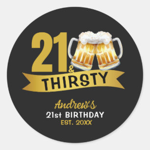 ADESIVO CONVITE DE ANIVERSÁRIO DE 21 ANOS - 21 & SEDENTO