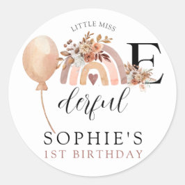 Adesivo Convite de Aniversário de Uma Maravilhosa Rainbow 