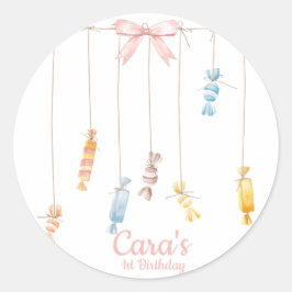 Adesivo Convite de aniversário Rosa Cor-de-Rosa