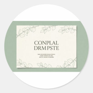 Adesivo Convite de Casamento Botânico Verde Safira Elegant