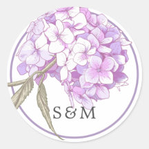 Convite de Casamento com Monograma Floral Roxo