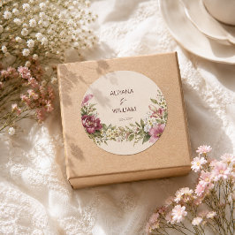 Adesivo Convite de Casamento com Monograma Romântico Elega