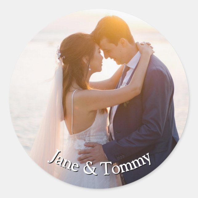 Adesivo Convite De Casamento De Arredondar Personalizado E (Frente)