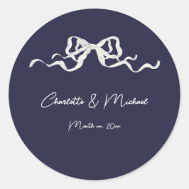 Adesivo Convite de Casamento Elegante Romântico com Fita A