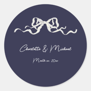 Adesivo Convite de Casamento Elegante Romântico com Fita A