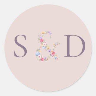 Adesivo Convite de Casamento Moldura Flor Jardim Aquarela