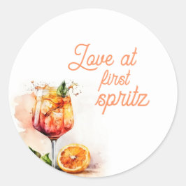 Adesivo Convite de Chá de Noiva Love at First Spritz