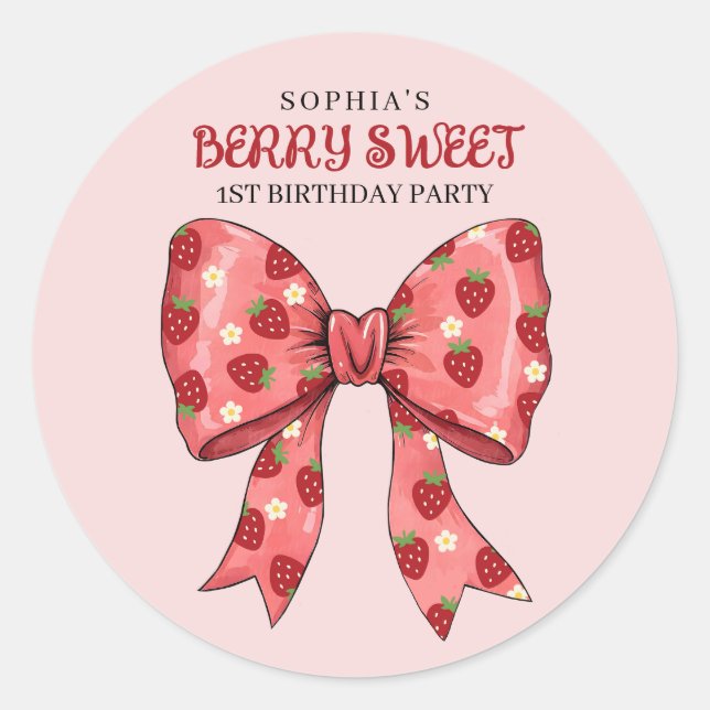 Adesivo Convite de festas Berry Sweet (Frente)