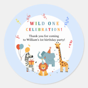 Adesivo Convite de Primeiro Aniversário Wild One