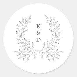 Adesivo Convite Formal Mínimo Laurel para Casamento K310