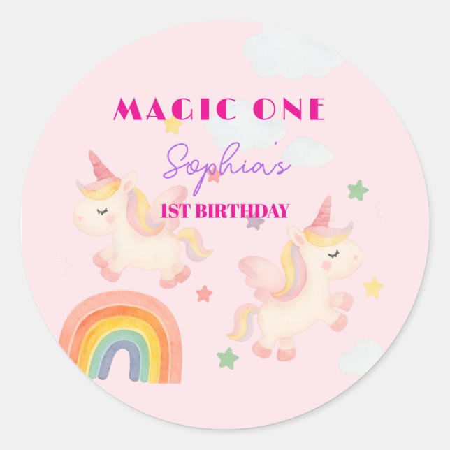 Adesivo Convite Magical Unicorn Dreamland (Frente)