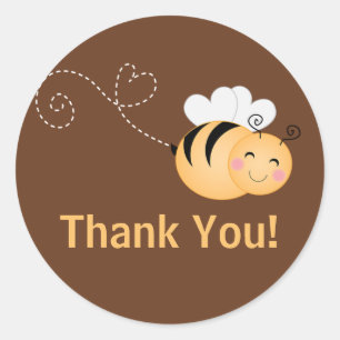 Adesivo Convite moderno bonito do chá de fraldas da abelh