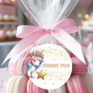 Adesivo Convite para aniversário do unicórnio arco-íris da