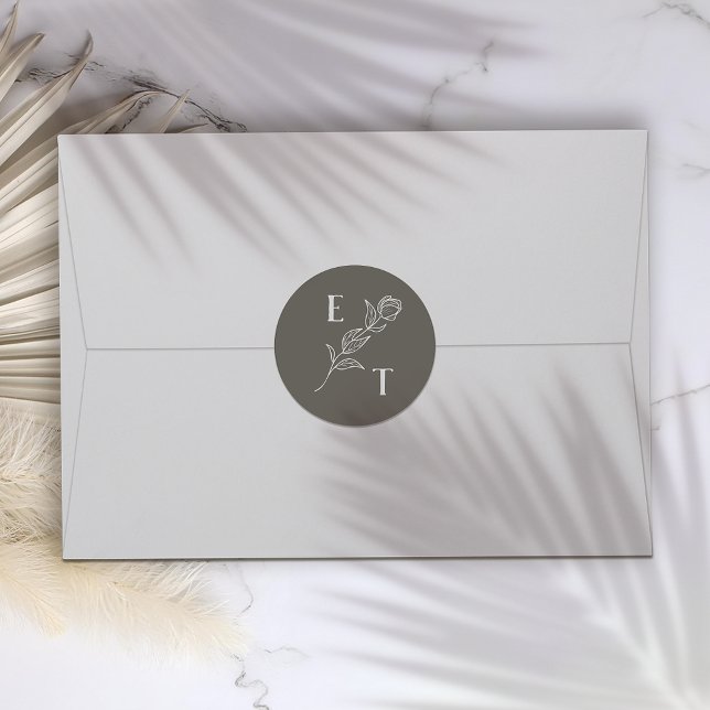 Adesivo Convite para Casamento de Flores de Arte de Linha  (Criador carregado)