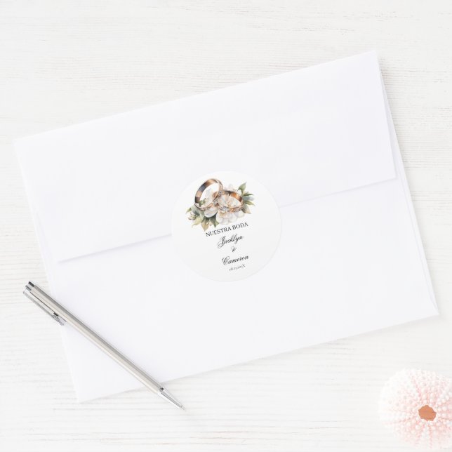 Adesivo Convite para Casamento Espanhol (Envelope)
