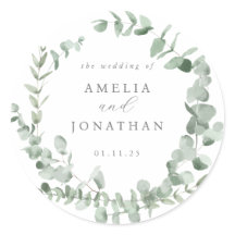 Convite para Casamento Eucalyptus Watercolor