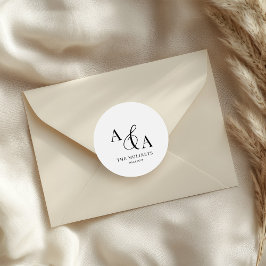 Adesivo Convite para casamento moderno e ampersor preto e 