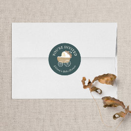 Adesivo Convite para Chá de Bebê dos Amigos da Floresta do