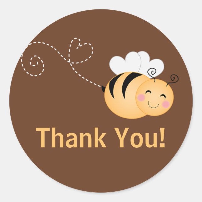 Adesivo Convite para Chá de fraldas de Abelhas Modernas e  (Frente)