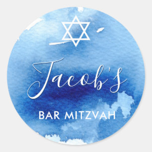 Adesivo Convite para cores vivas azuis bar MITZVAH