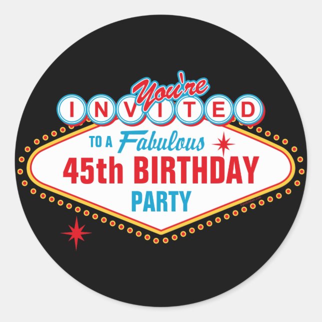 Adesivo Convite Personalizado De Las Vegas (Frente)