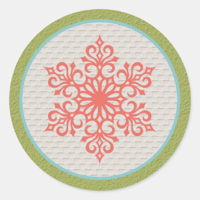 Adesivo Convites de Natal Snowflake Selos de Envelope (Frente)