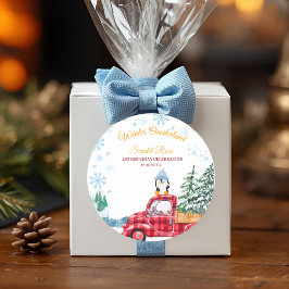 Adesivo convites para primeiros aniversarios invernais