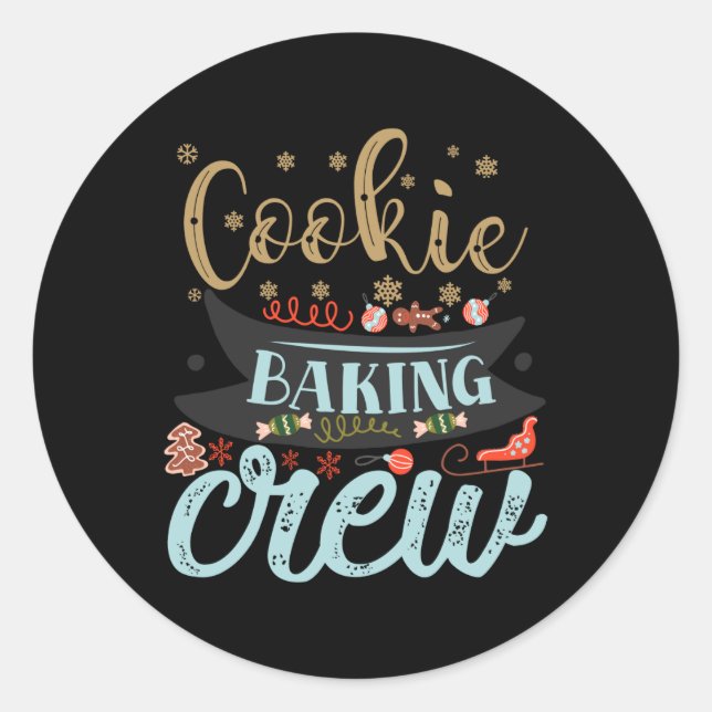 Adesivo Cookie Baking Crew Christmas Holiday Family T Shir (Frente)