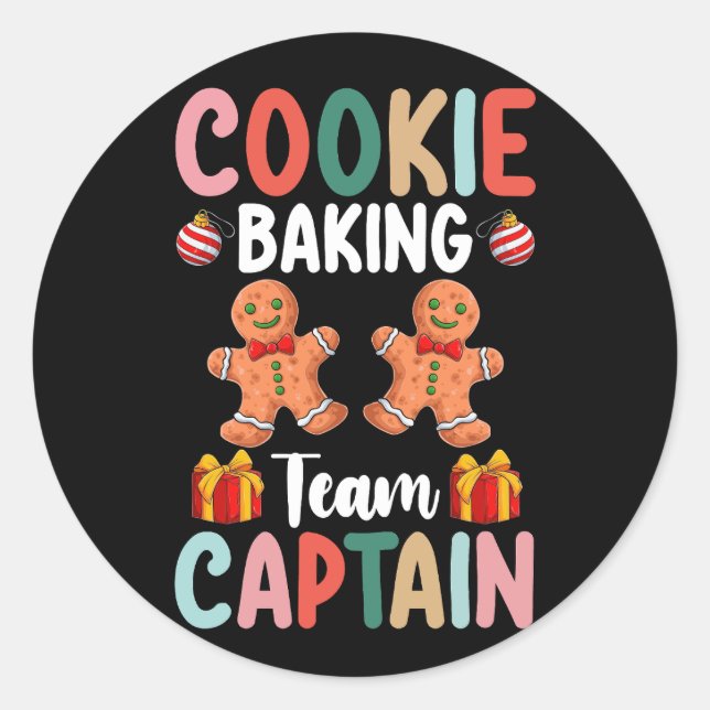Adesivo Cookie Baking Team Capitão Família Natal (Frente)