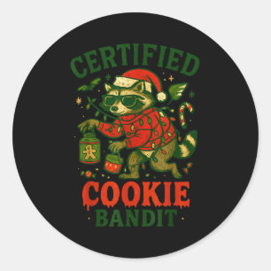 Adesivo Cookie Bandit Certificado, Luzes de Natal Engraçad