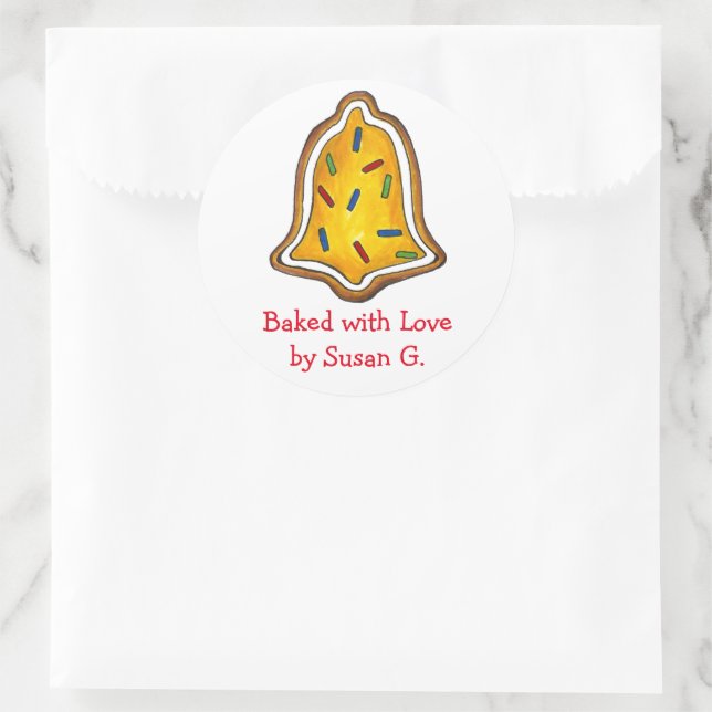 Adesivo Cookie de Açúcar de Bell com Amor (Bolsa)