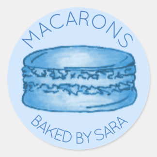 Adesivo Cookie De Macaron Francês Azul Feito Em Homemade