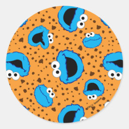 Adesivo Cookie Monster no padrão de biscoito