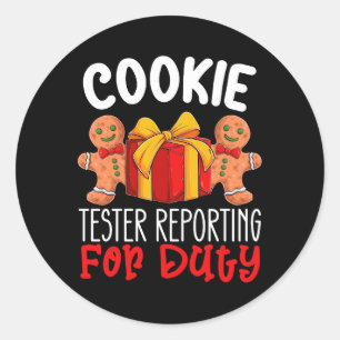 Adesivo Cookie Tester reportando sobre o Natal engraçado d