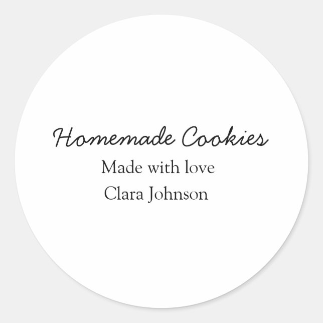 Adesivo Cookiers caseiros adicione seu nome de texto jogan (Frente)