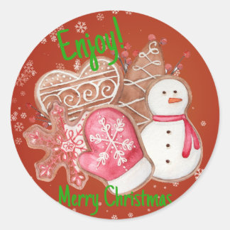 Adesivo Cookies Aproveitem Feliz Natal PersonalizadoSticke