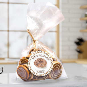 Adesivo Cookies De Chip De Chocolate De Aquarela Com Amor