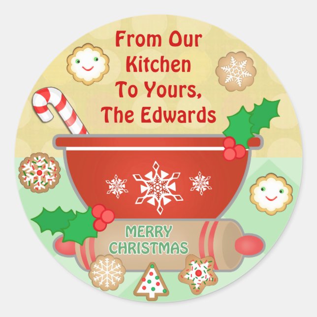 Adesivo Cookies de Natal com Pão de Gengala Personalizado (Frente)