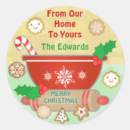Adesivo Cookies de Natal com Pão de Gengala Personalizado