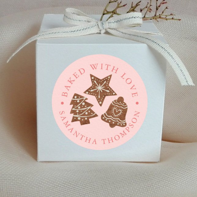 Adesivo Cookies de Natal cozidos com Pink de Amor (Criador carregado)