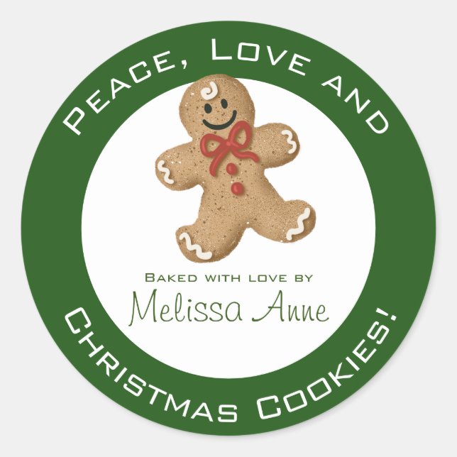 Adesivo Cookies de Natal cozidos por (Frente)
