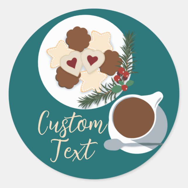 Adesivo Cookies de Natal e costume de café/chá (Frente)