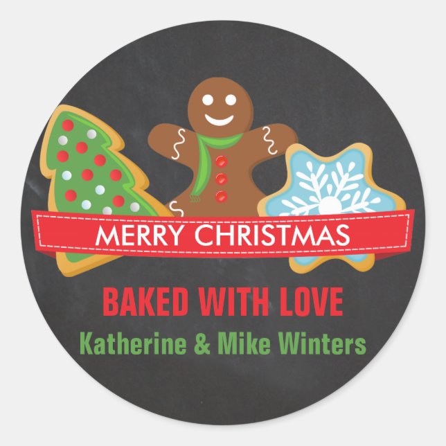 Adesivo Cookies de Natal em Chalkboard (Frente)