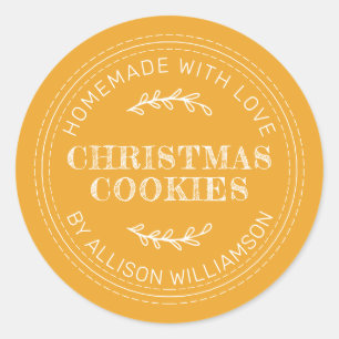 Adesivo Cookies de Natal Rustic Homemade Mellow Amarelo