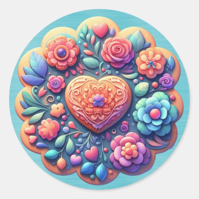 Adesivo Cookies decorados como flores (Frente)