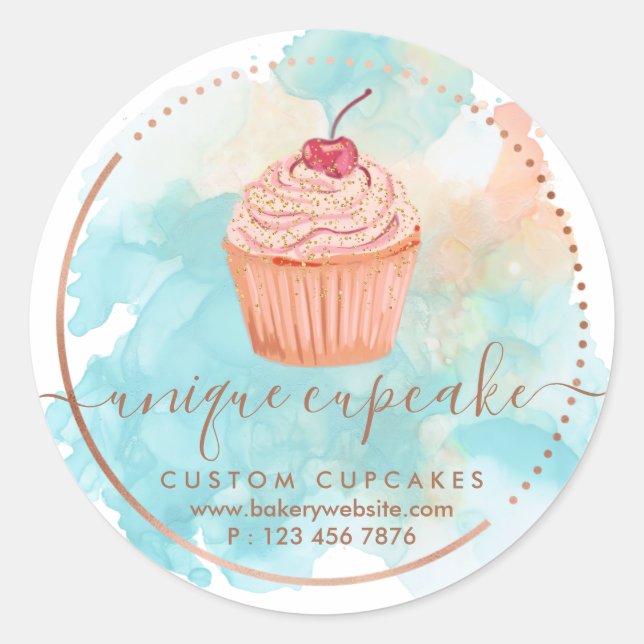 Adesivo Cookies Doces Pastelaria Ombre Berry Cupcake (Frente)