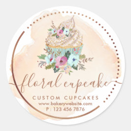 Adesivo Cookies Doces Pastelaria Ombre Cupcake Floral